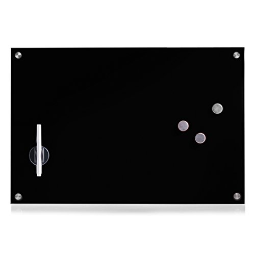 Zeller 11661 Memobord, Glas, schwarz, ca. 60 x 40 x 2 cm