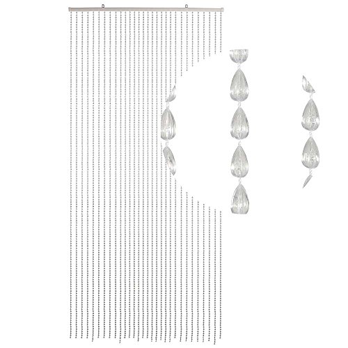 HAB & GUT -DV0294- Türvorhang Tropfen, klar 90x200 cm Perlenvorhang Pailettenvorhang