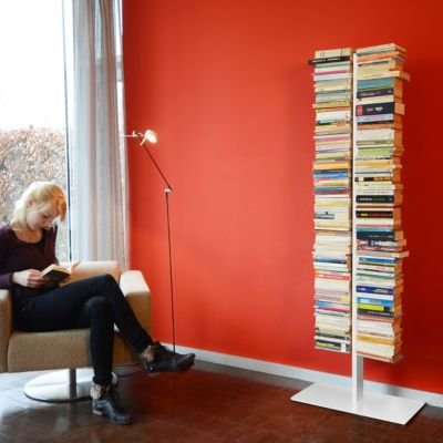 Radius - Bücherregal - booksbaum Double Stand Gross weiß, 3tlg. Best.aus: Halterung + Fuß + Einlegeböden