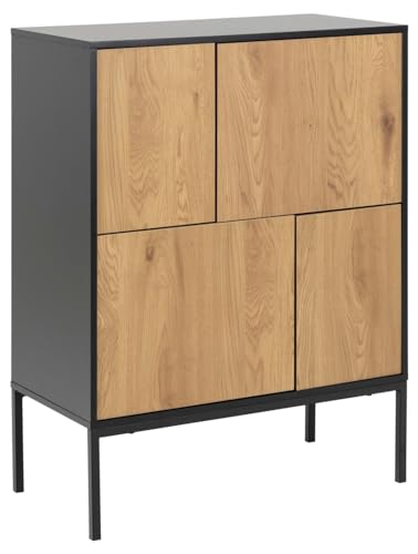 AC Design Furniture Jörn Anrichte, Engineered Wood, Schwarz/Natur, H: 103 x B: 80 x T: 40 cm