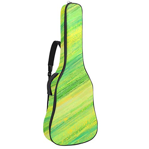 Gitarrentasche mit Reißverschluss, wasserdicht, weich, für Bassgitarre, Akustik- und klassische Folk-Gitarre, abstrakt, Grün