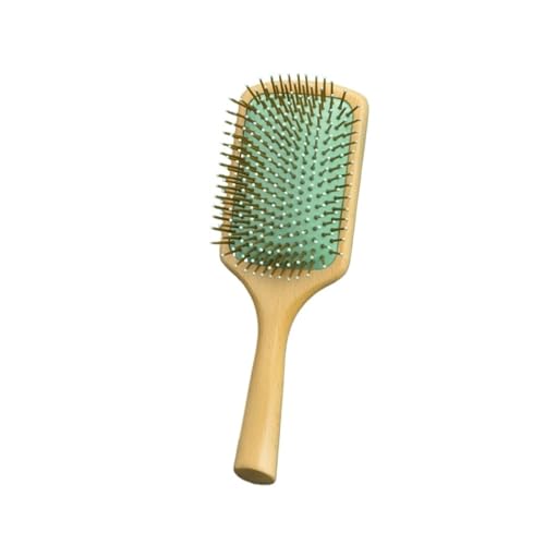 DXFBHWWS Damen-Haarkämme, Kopfhaut-Massage-Haarbürste, Luftkissen-Haarkämme, Holz-Haarbürsten, 10,2 Zoll (Color : Green)