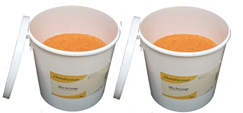 Chemdiscount 10kg (2x5kg) Silica Gel orange mit Indikator