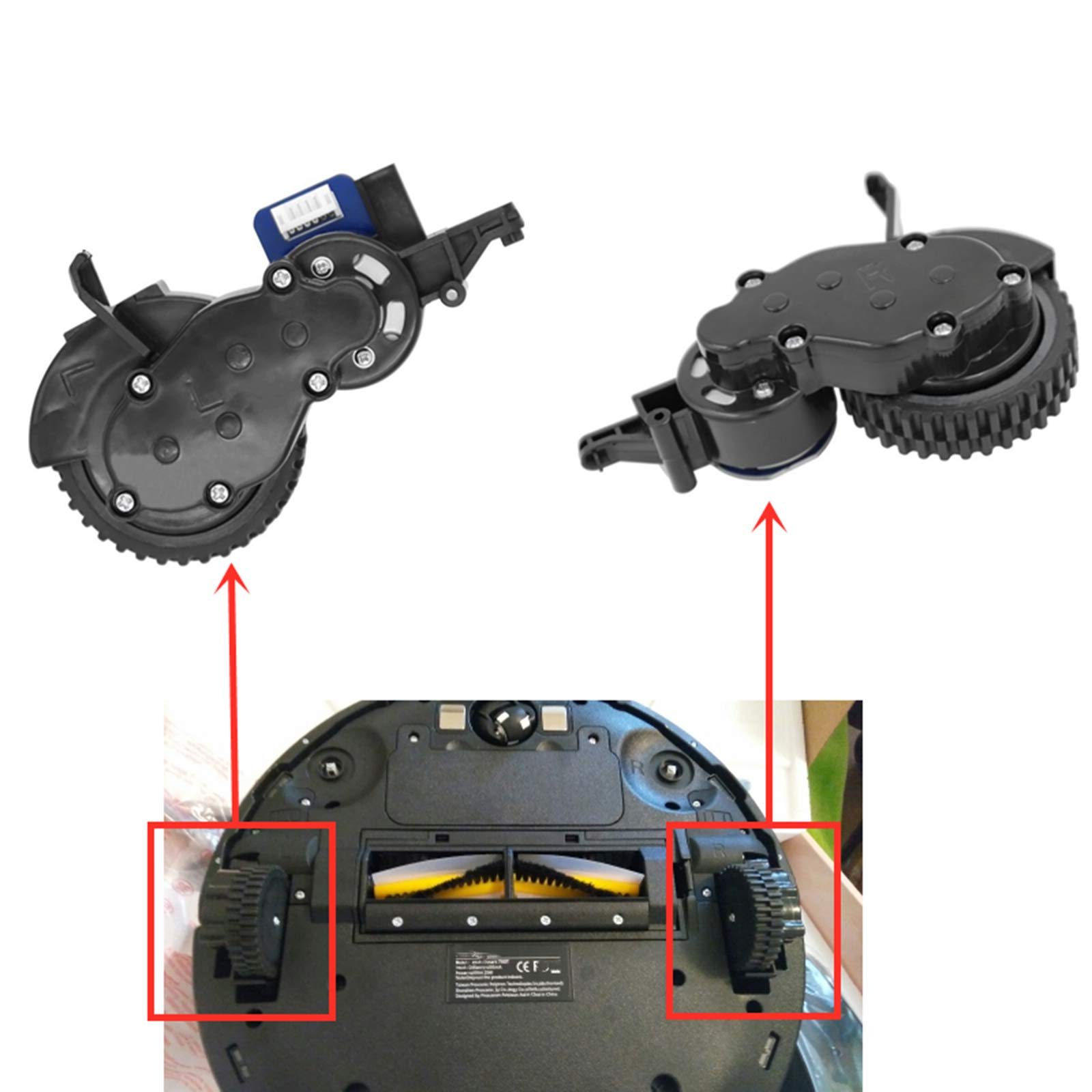 GYing 2 Stück Rad für Proscenic 790T 780T 780TS Roboterstaubsauger Ersatzteile Zubehör Ersatz (rechtes Rad + linkes Rad)