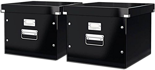 Leitz 60460095 Archiv-Hängebox Click und Store, Graukarton, schwarz (2 Boxen)
