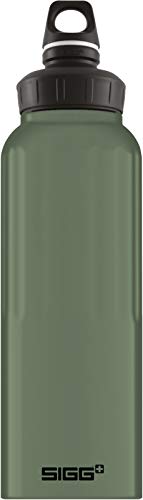 SIGG WMB Traveller Green Leaf Touch Trinkflasche (1.5 L), schadstofffreie und auslaufsichere Trinkflasche, federleichte Trinkflasche aus Aluminium