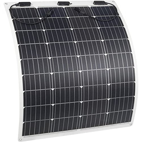 ECTIVE Monokristallin MSP Solarpanel - flexibel, 100W, flexible Solarzellen - Monokristallines Photovoltaic PV Solarmodul, Sonnenkollektor für 12V/24V Batterien, Wohnwagen, Camping, Wohnmobil, Boot