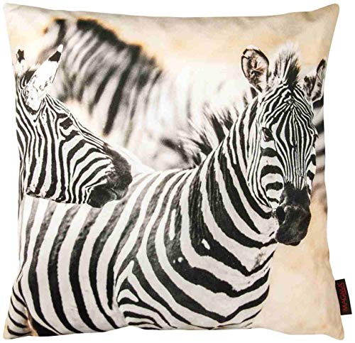 MAGMA Kissen mit Füllung 50x50 cm Tiere Safari Zebra
