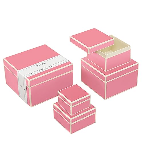 Semikolon 364119 5er Aufbewahrungsboxen – Set 5 tlg – diverse Größen – Geschenkboxen – flamingo pink