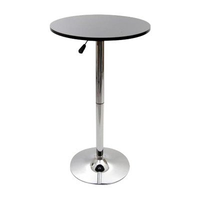 Bistro-Tisch, weiß, runde Holzplatte, höhenverstellbar 84-104 cm -"Stuttgart"