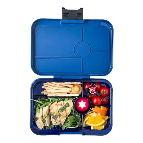 yumbox Tapas Bento-Lunchbox mit 5 Fächern, auslaufsicher, für Teenager, Jugendliche und Erwachsene (Monte Carlo Blau mit transparentem, marineblauem Tablett)