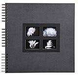 Exacompta 16841E Premium Fotoalbum Passion mit 50 schwarzen Seiten, perfekt für Ihre Fotos zum selbstgestalten Fotobuch Spiralalbum schwarz, 32 x 32 cm