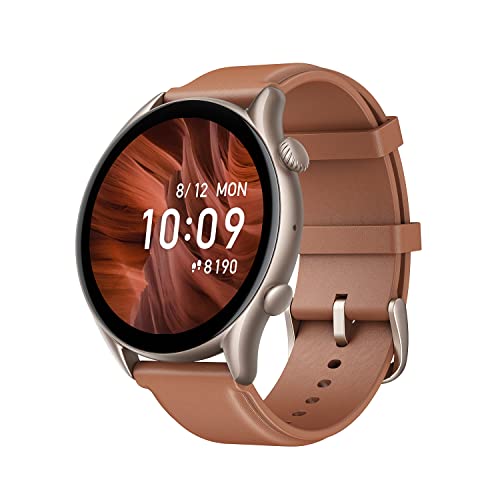 Amazfit Smartwatch GTR 3 Pro 1,45 Zoll AMOLED-Display Fitness Watch mit GPS, Überwachung von Herzfrequenz, Schlaf, Stress, SpO2, über 150 Sportmodi, Bluetooth-Anrufen, Musiksteuerung, Alexa (Brown)