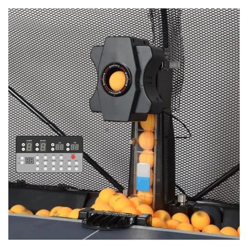 DOZPAL Tischtennisroboter – Automatische Tischtennisballmaschine für das Übungstraining mit Ballsammelnetz, 1-Tasten-Schaltfunktion, kabelgebundene Fernbedienung
