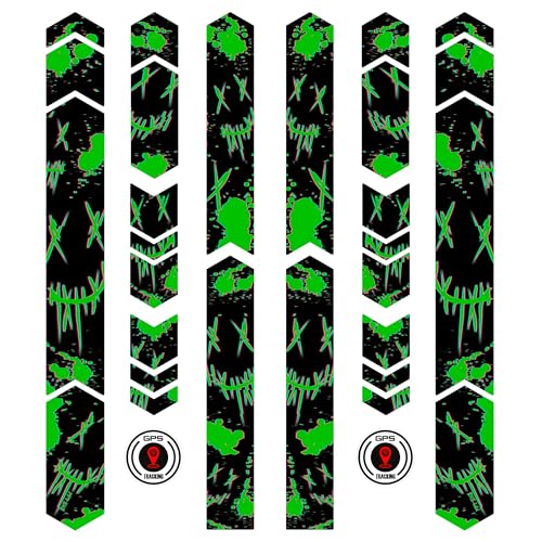 BIKE-label Fahrrad Sticker Set XL Rahmen Aufkleber 14-teilig green purge glitch X400121VE