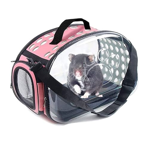 Hamster-Transporttasche für kleine Haustiere, Outdoor-Reisekäfig, tragbar, transparent, mit Reißverschluss, faltbar, für kleine Tiere