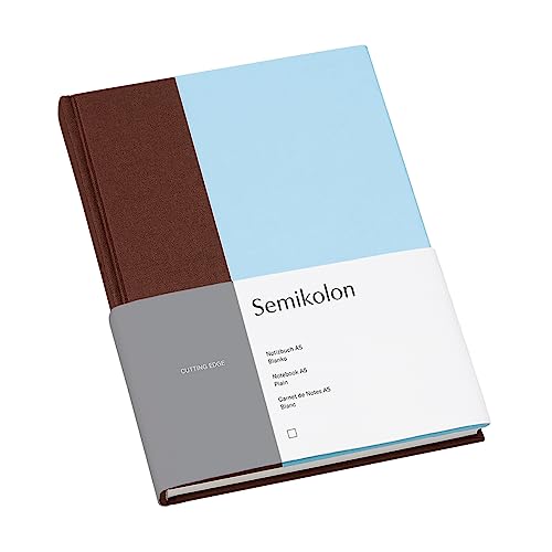 Semikolon 364824 – Notizbuch Cutting Edge A5 blanko - 176 Seiten, cremeweißes Papier – Lesezeichen – pecan ice