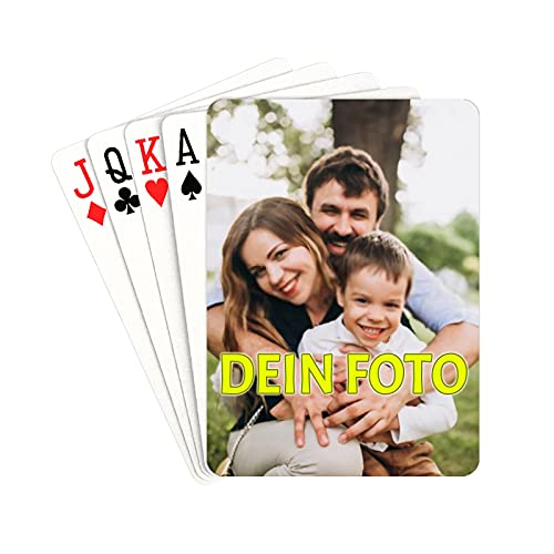 QiYi Personalisierte Foto Spielkarten Pokerkarten Poker Set Playing Cards Standard, personalisiertes Fotogeschenk für Geburtstag