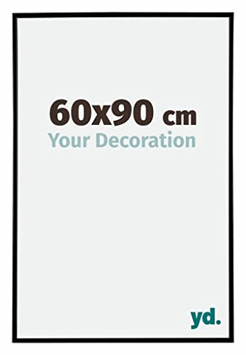 yd. Your Decoration - 60x90 cm - Bilderrahmen von Kunststoff mit Acrylglas - Ausgezeichneter Qualität - Schwarz Matt - Antireflex - Fotorahmen - Evry.