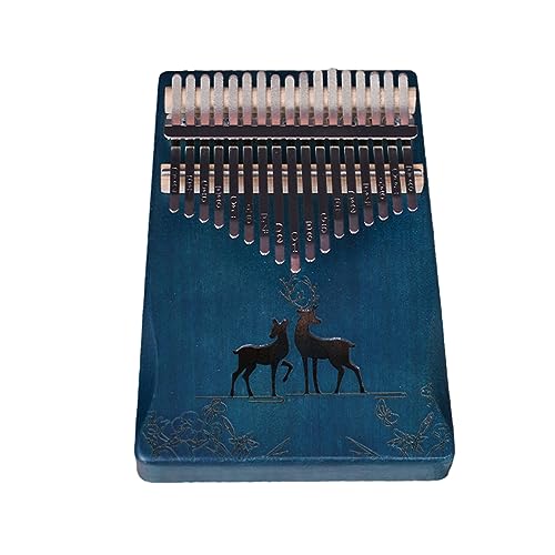17 Key Thumb Piano Leichtes und langlebiges Mahagoni-Blau-Brown Reduzieren Sie Stress und fördern Sie das Wohlbefinden mit Tuning-Hammer, Samtbeutel und mehr Geschen R
