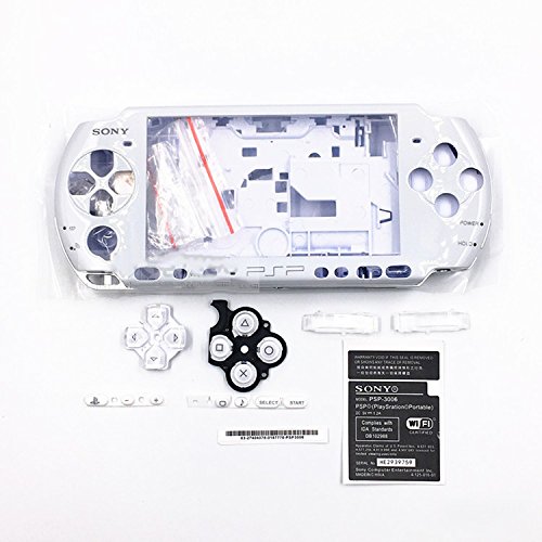 Vollgehäuse, Schutzhülle mit Tasten, Schrauben und Schraubendrehern für Sony PSP 3000, 3001, 3002, 3003 und 3004 weiß