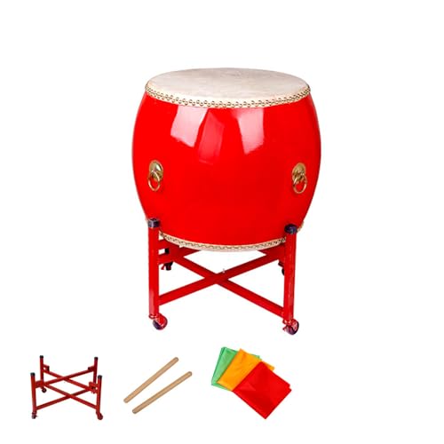 Chinesische Traditionelle Kuhläden -Trommel, Drum Spielen, Feier Spielen, Mit Drum -Ständer,Red drum,80cm