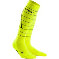 CEP - NIGHTTECH Socks Redesign für Damen | Bunt reflektierende Laufstrümpfe in schwarz | Größe IV