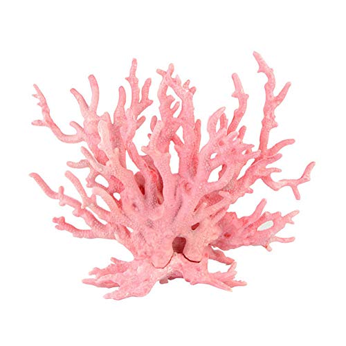 oamore Lebensechte Aquarium Dekoration Harz Korallen Pflanze Ornament für Aquarium Deko Fisch Tank Aquarium Ornament (Pink)