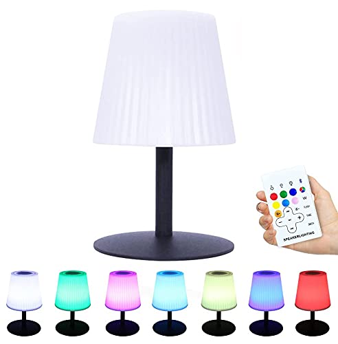 Tischlampe mit Bluetooth Lautsprecher Aufladbare LED Tischleuchte Nachttischlampe Dimmbar RGB Nachtlicht für Schlafzimmer Wohnzimmer und Büro