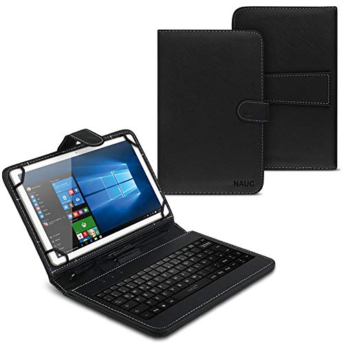 UC-Express Tasche kompatibel mit Teclast T40 Pro Hülle Keyboard Case Tastatur QWERTZ Standfunktion USB Cover Case, Farben:Schwarz