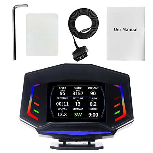 5 Stück HUD-Anzeige für Autos OBD2 | Head-up-Anzeige für Auto-Frontscheibe – Digitaler Geschwindigkeitszähler GPS Alarm übermäßige Geschwindigkeit Projekt Windschutzscheibe Warnung Cipliko