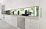 Küchenrückwand Folie selbstklebend ZEN STEINE 350 x 60 cm | Klebefolie - Dekofolie - Spritzchutz für Küche | PREMIUM QUALITÄT