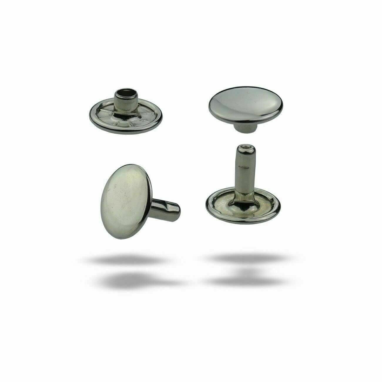 ISTA TOOLS MEGA Auswahl korrosionsbeständige Doppelkopf Hohlnieten,Doppelhohlnieten, Doppel-Nieten,zweiteilig (13 x 11 mm, Silber nickelfrei, 125)