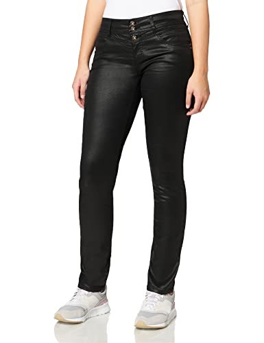 Street One Damen 374636 Jeans, Sleek Black Coated, W26/L32