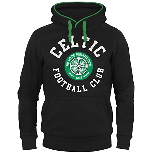 Celtic FC - Herren Fleece-Hoodie mit Grafikprint - offizielles Merchandise - Geschenk für Fußballfans - Schwarz - 3XL
