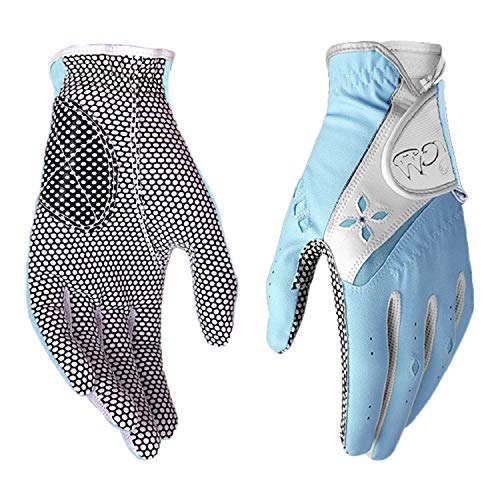 PGM Damen Golfhandschuh ein Paar, verbessertes Griffsystem, kühl und bequem (blau, 20, L)