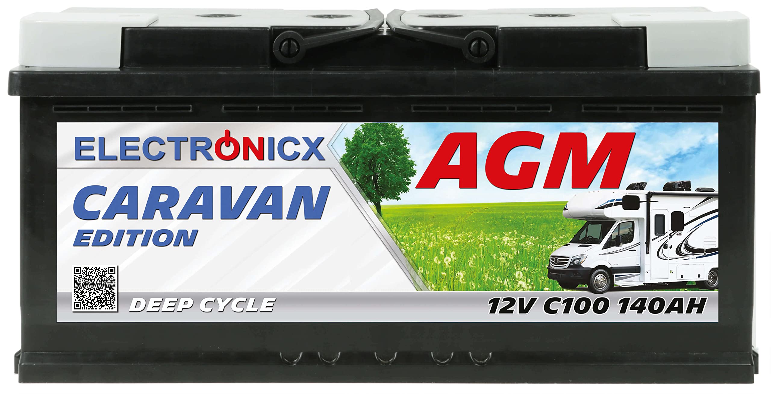 Premium AGM Batterie 140Ah 12V, batterie für Wohnwagen, Wohnmobil, Solarbatterie für Camping Mover, Deep-Cycle-Batterien, Batterie Solaranlage 140 Ah