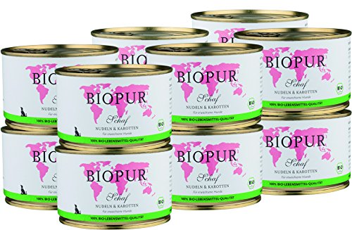 BIOPUR Bio Schaf, Nudeln & Karotten für Hunde 12x400g