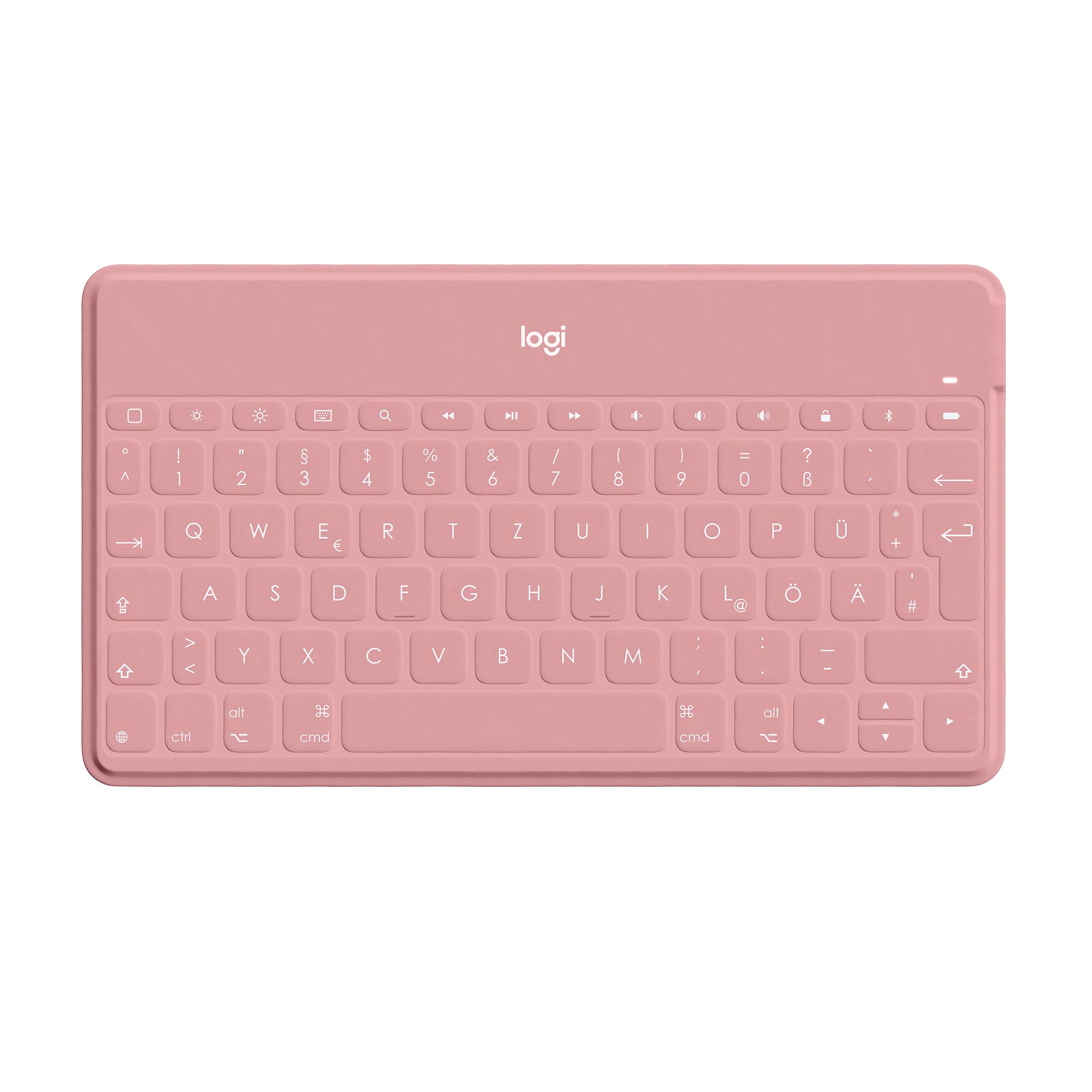 Logitech Keys-to-Go Kabellose Tablet-Tastatur, Bluetooth, iOS-Sondertasten, Ultraleicht & Geräuschlos, 3-Monate Akkulaufzeit, Fürs Tablet und Smartphone, Deutsches QWERTZ Layout - Rosa