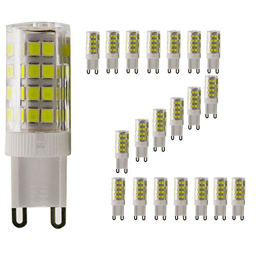 G9 LED Lampen /450 lumens/ 5W/Weißes Licht 6500K/ G9 LED Leuchtmittel Birne/AC 220-240V/ Nicht Dimmbar/ 20er Pack