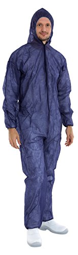 CMT 814411 Zipped Jumpsuit with Hood and Elasticated Cuffs, Ankles And Waist (Pack of 50)