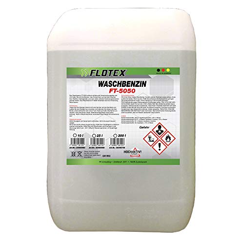 Flotex® - Waschbenzin 25L - Lösungsmittel für Fleckentfernung auf Textil, Kunststoff, Oberflächen & Arbeitsgeräten - Waschbenzin Reinigungsbenzin - Benzin Reiniger