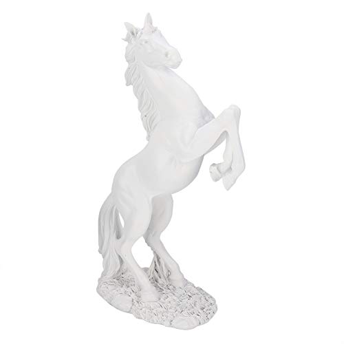 Nicoone Figur Pferd,Pferd Harz Statue Moderne Skulptur Harz Statue geflochtenes Pferd mit Bedeutung des Erfolgs für Schreibtisch Dekor,Weiß