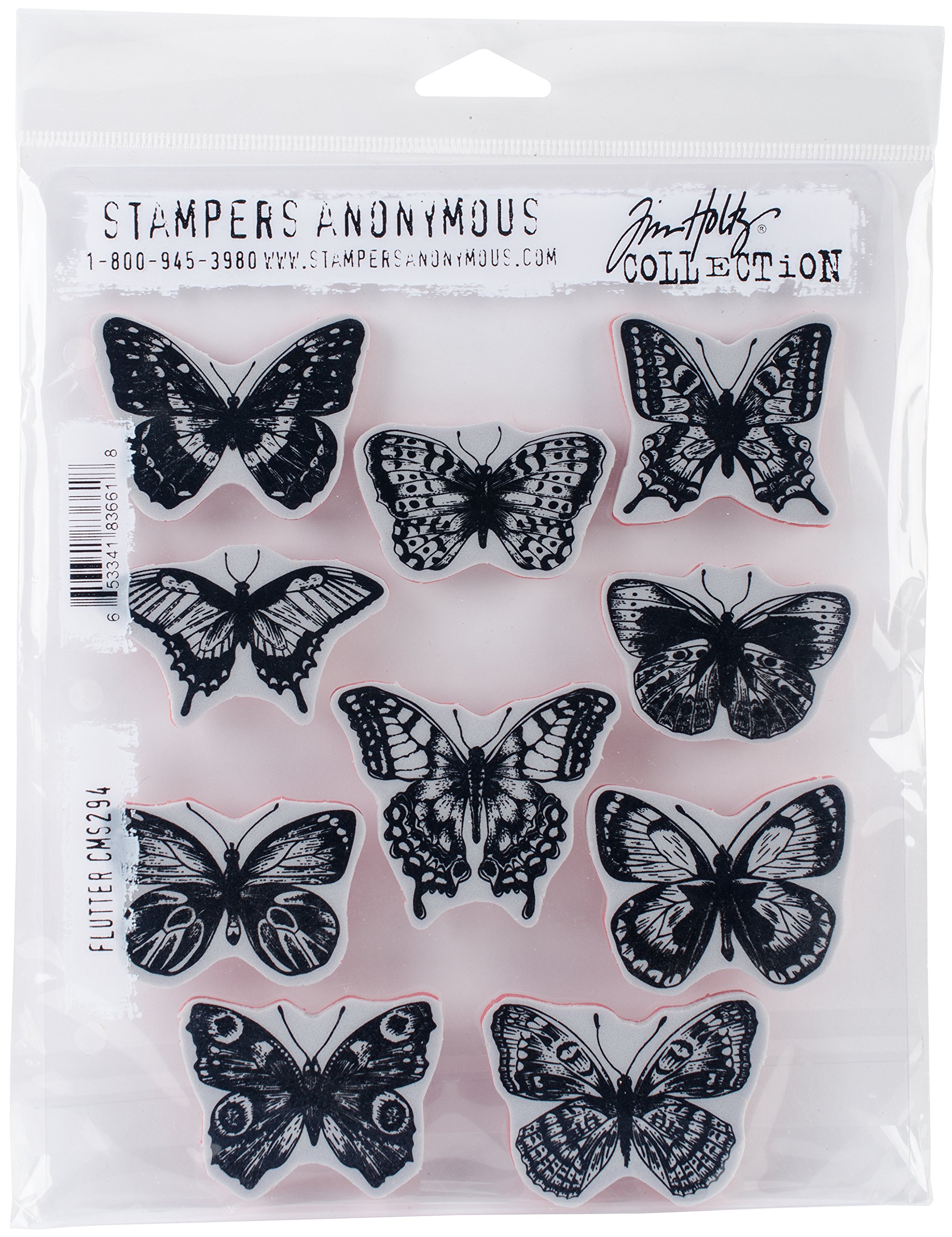 Stampers Anonymous Art Gone Wild Tim Holtz Flutter selbst Gummi-Stempel-Set, Mehrfarbig