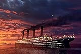 Puzzle Für Erwachsene 1000 Stück Für Erwachsene, Titanic Bei Sonnenuntergang Holzmontage Dekoration Für Das Zuhause Spielzeug Spiel Geschenk