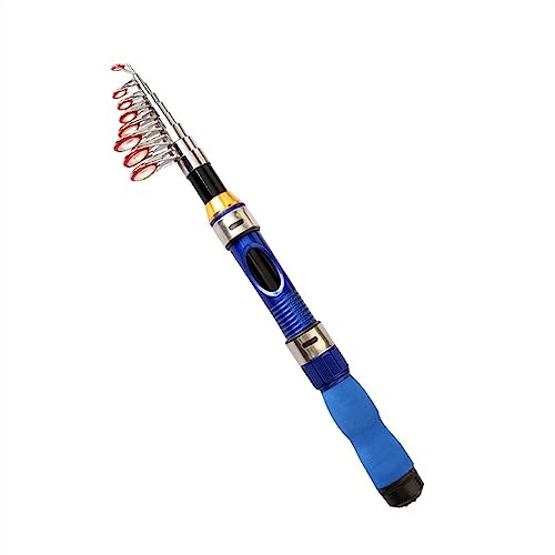Angelrute Tragbare Teleskop Angelrute FRP Faser Angelrute Meer Boot Felsen Fisch Angelrute Hohe Qualität Angelrolle 1,5 m/1,9 m/2,3 M Angel-Combos (Color : 1.9m Fishing Rod)