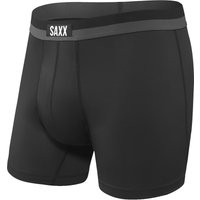 Saxx Sport MESH Boxer Fly Herren Männer Underwear,Sportunterwäsche,Ball Park Pouch,Boxer 5inch,seitlicher Eingriff,Black,M