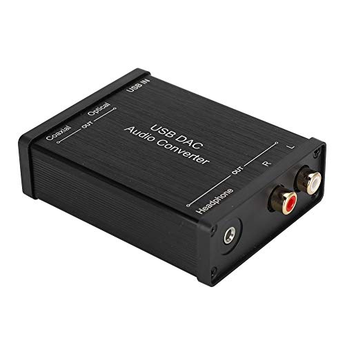 Sutinna USB-DAC-Audiokonverter, DAC-Audiokonverter, Unterstützung für Digital- / Analogkonverter 10/8.1/8/7 / XP, Koaxial- / Optik- / Stereoausgang für tragbare Desktops