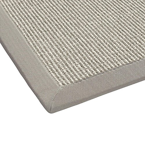 BODENMEISTER Sisal-Teppich modern hochwertige Bordüre Flachgewebe, verschiedene Farben und Größen, Variante: grau weiss natur, 133x190