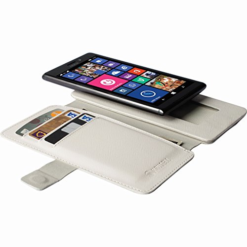 Krusell 76097 Malmoe Flip Wallet Slide Hülle für Smartphone und Tablet weiß